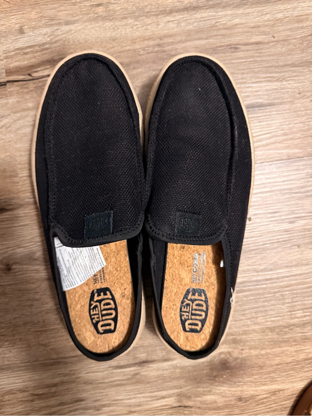 Hey Dude Black womens Austin lift espadrille woven sneaker